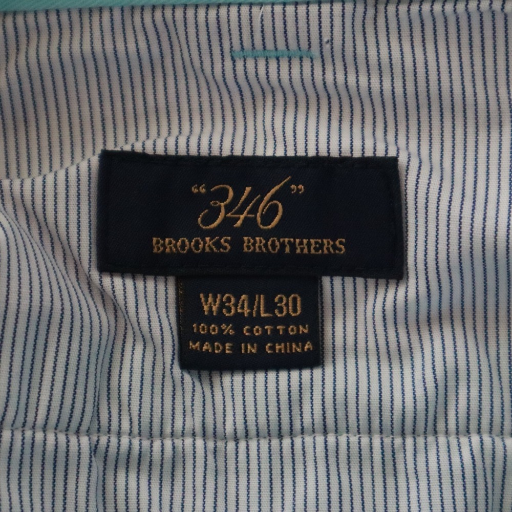Brooks Brothers Pants Mens 34x30 346 Chino Casual Cotton Flat Front Blue - Picture 8 of 8